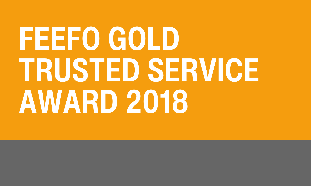 Feefo Gold Trusted Service Award 2018