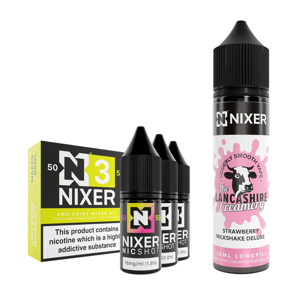 Strawberry Milkshake 30ml/60ml Longfill - Nixer X The Lancashire Creamery