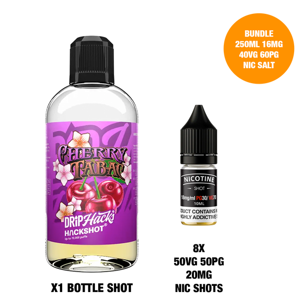 Cherry Tabac - Bottle Shots - Drip Hacks Hackshot - 250ML