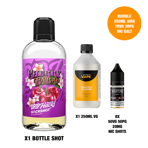Cherry Tabac - Bottle Shots - Drip Hacks Hackshot - 250ML