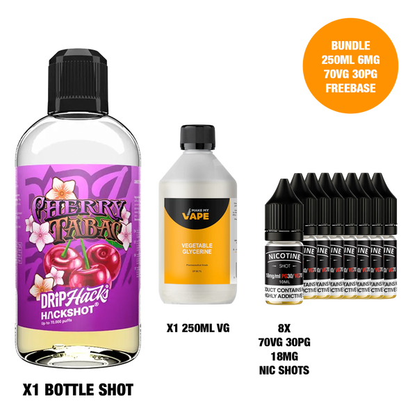 Cherry Tabac - Bottle Shots - Drip Hacks Hackshot - 250ML