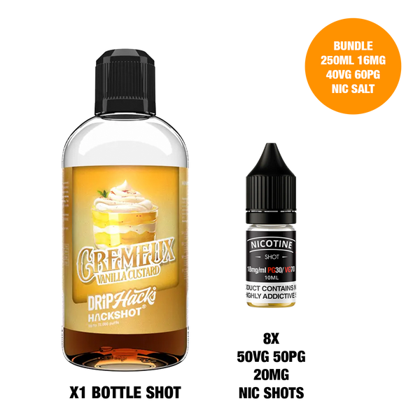 Cremeux Vanilla Custard - Bottle Shots - Drip Hacks Hackshot - 250ML