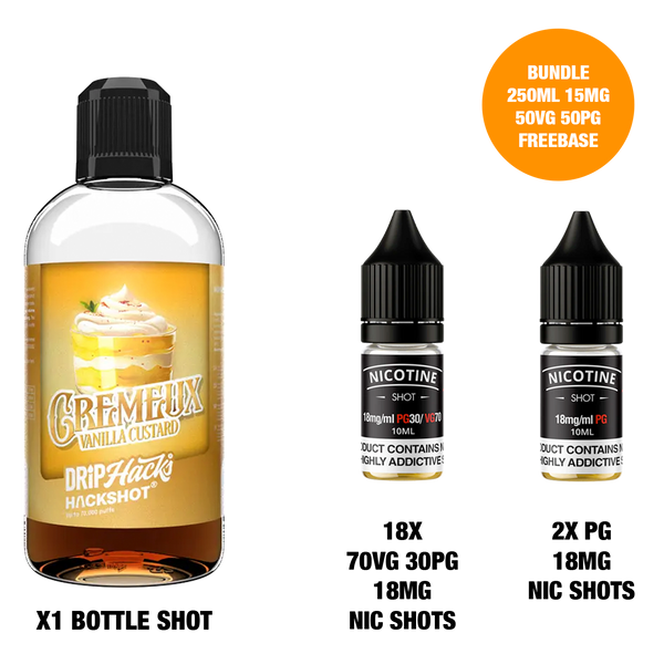 Cremeux Vanilla Custard - Bottle Shots - Drip Hacks Hackshot - 250ML