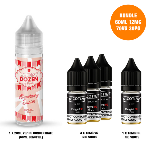 Strawberry Danish 20ml/60ml Longfill - Bakers Dozen