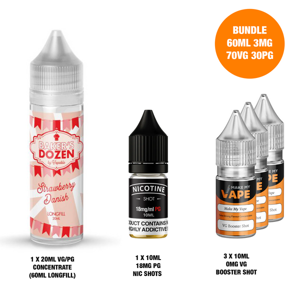 Strawberry Danish 20ml/60ml Longfill - Bakers Dozen