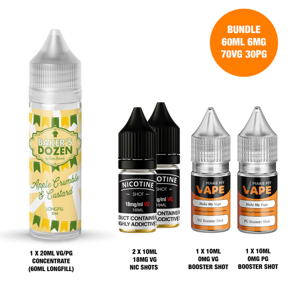 Apple Crumble & Custard 20ml/60ml Longfill - Bakers Dozen