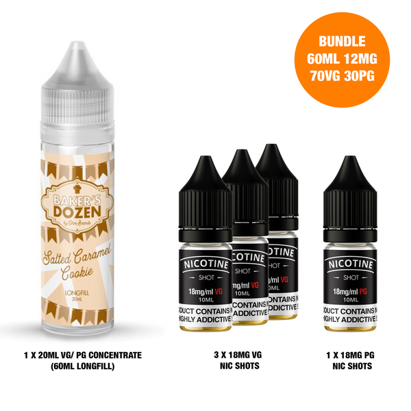 Salted Caramel Cookie 20ml/60ml Longfill - Bakers Dozen