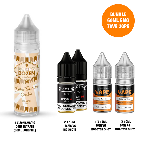 Salted Caramel Cookie 20ml/60ml Longfill - Bakers Dozen