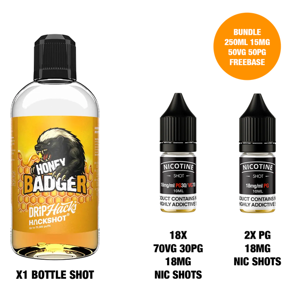 Honey Badger - Bottle Shots - Drip Hacks Hackshot - 250ML