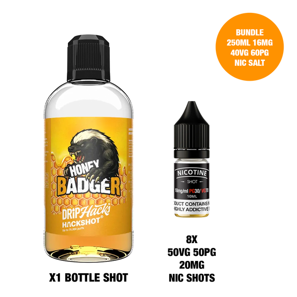 Honey Badger - Bottle Shots - Drip Hacks Hackshot - 250ML