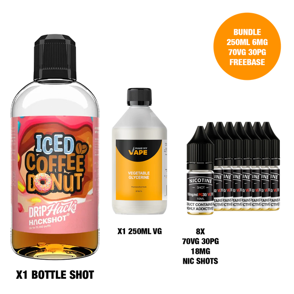 Iced Coffee Donut - Bottle Shots - Drip Hacks Hackshot - 250ML