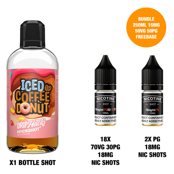 Iced Coffee Donut - Bottle Shots - Drip Hacks Hackshot - 250ML