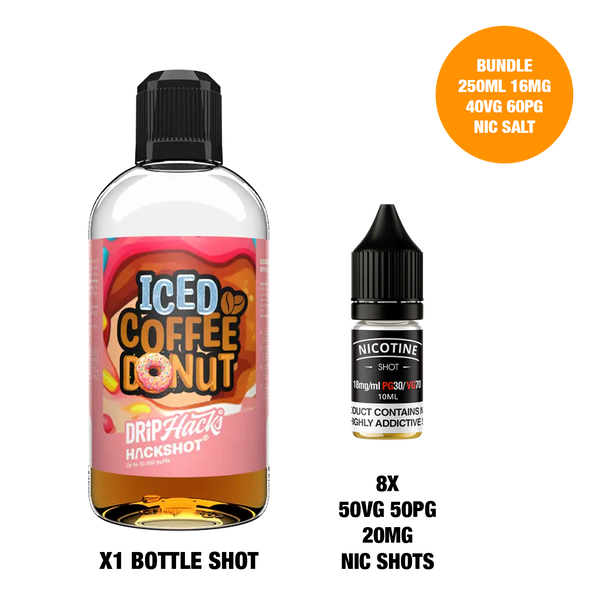 Iced Coffee Donut - Bottle Shots - Drip Hacks Hackshot - 250ML