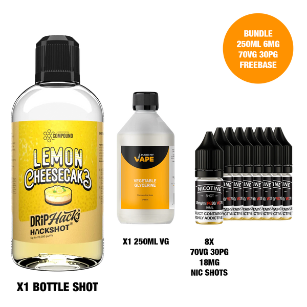 Lemon Cheesecake - Bottle Shots - Drip Hacks Hackshot - 250ML