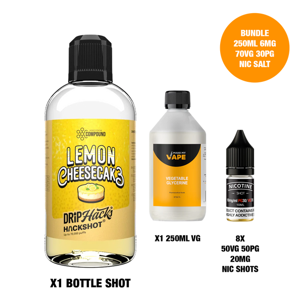Lemon Cheesecake - Bottle Shots - Drip Hacks Hackshot - 250ML