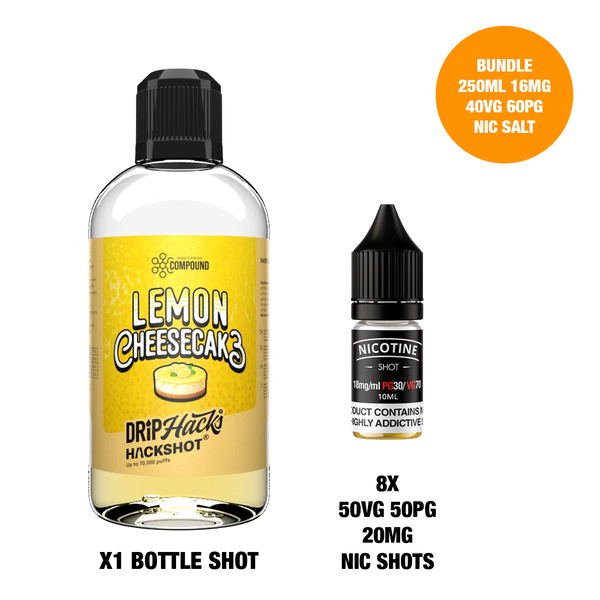 Lemon Cheesecake - Bottle Shots - Drip Hacks Hackshot - 250ML