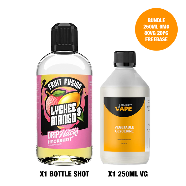 Lychee & Mango - Bottle Shots - Drip Hacks Hackshot - 250ML