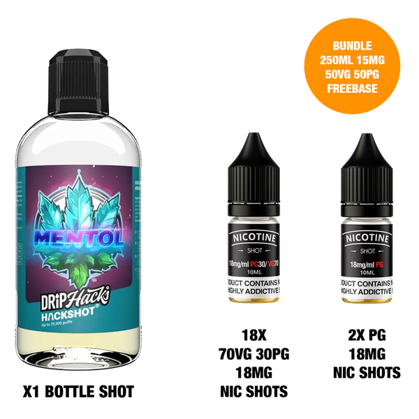 Mentol - Bottle Shots - Drip Hacks Hackshot - 250ML