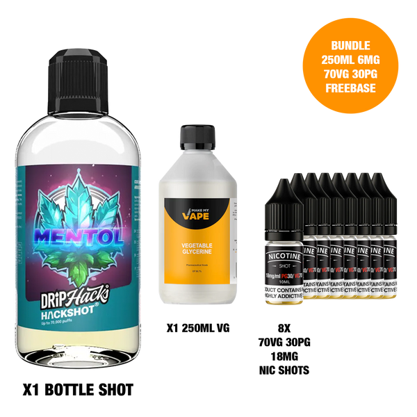 Mentol - Bottle Shots - Drip Hacks Hackshot - 250ML