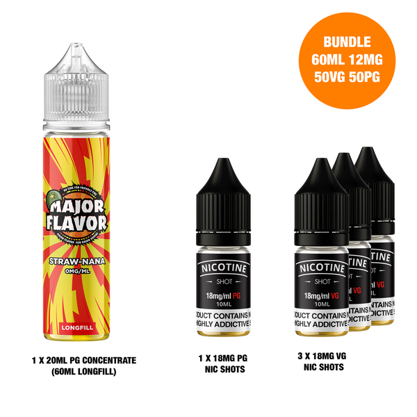 Straw-Nana 60ml Longfill - Major Flavor