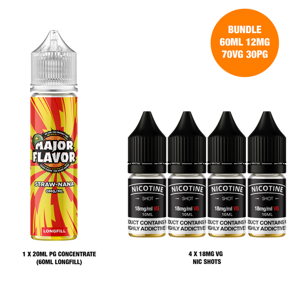 Straw-Nana 60ml Longfill - Major Flavor