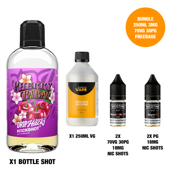Cherry Tabac - Bottle Shots - Drip Hacks Hackshot - 250ML