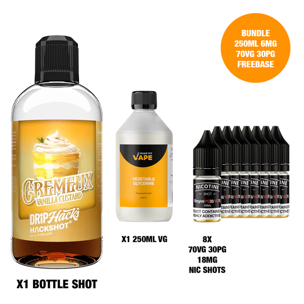 Cremeux Vanilla Custard - Bottle Shots - Drip Hacks Hackshot - 250ML