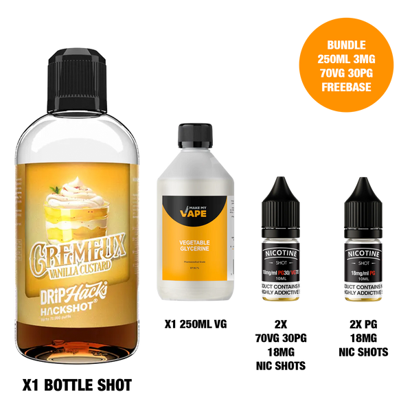 Cremeux Vanilla Custard - Bottle Shots - Drip Hacks Hackshot - 250ML