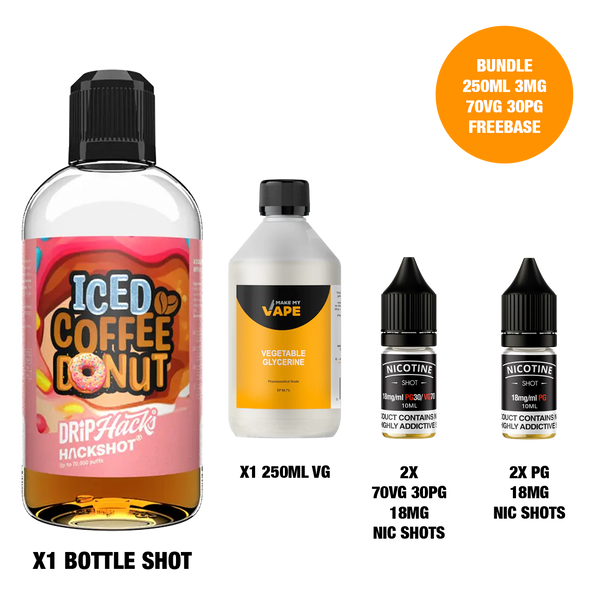 Iced Coffee Donut - Bottle Shots - Drip Hacks Hackshot - 250ML