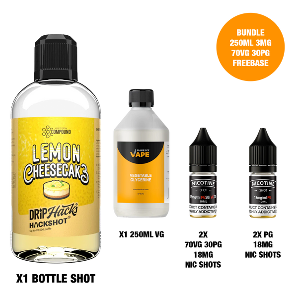 Lemon Cheesecake - Bottle Shots - Drip Hacks Hackshot - 250ML
