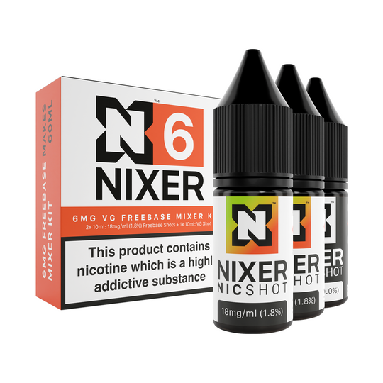 Nixer 6mg Freebase HVG Mixer Kit
