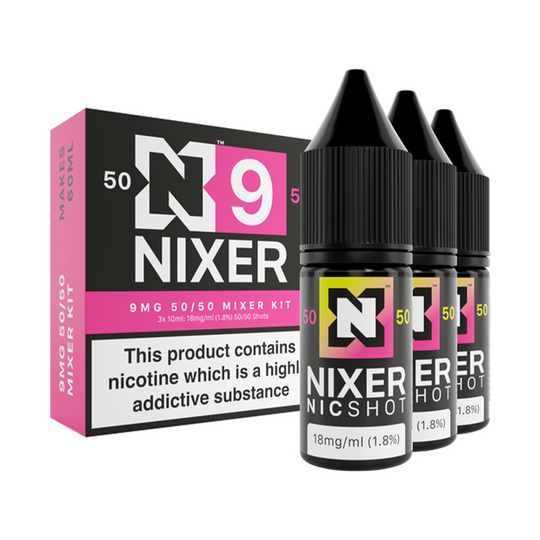 Nixer 9mg Freebase 50/50 Mixer Kit