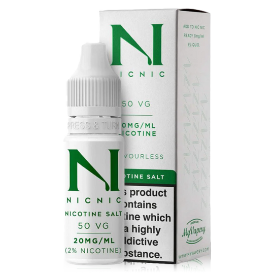 10ml Nicotine Shots By Nic Nic 50VG 20mg salt