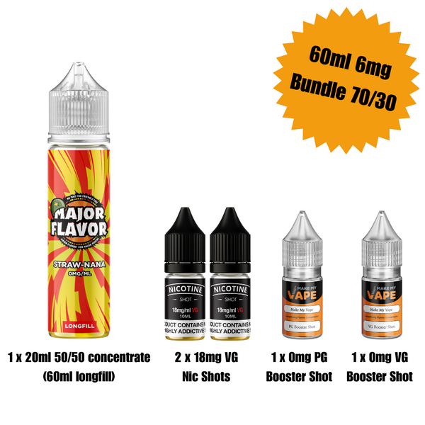 Straw-Nana 60ml Longfill - Major Flavor